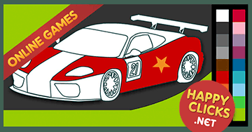 Online Coloring games for Toddlers and Preschoolers. Racing Car. Free and fun