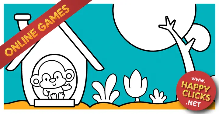 Free coloring games for children 2-5 years old: The little monkey